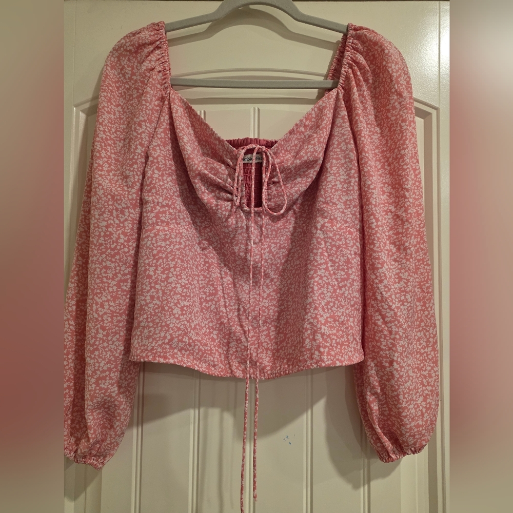 Abercrombie & Fitch Peasant Sleeve Smock Top Ditsy Floral Print A&F XL - Picture 4 of 12